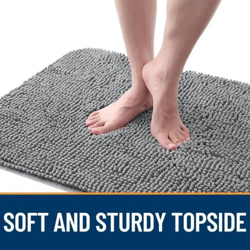 New Dog Door Mat for Muddy Paws 30x20, Absorbent, Non-Slip & Washable Grey Mat - Picture 4 of 8